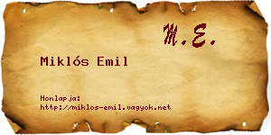 Miklós Emil névjegykártya