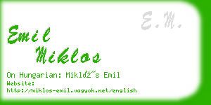 emil miklos business card