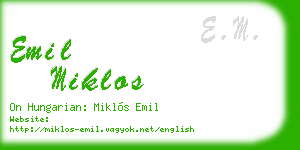 emil miklos business card